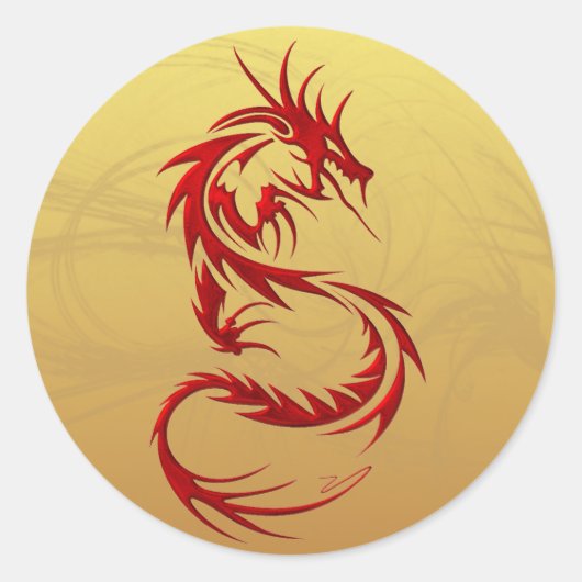 Sticker Rond Dragon tribal (Devant)