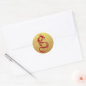 Sticker Rond Dragon tribal (Enveloppe)