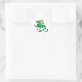 Sticker Rond Dragon vert (Sac)