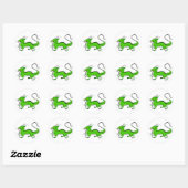 Sticker Rond Dragon vert (Feuille)