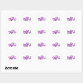 Sticker Rond Dragon violet (Feuille)