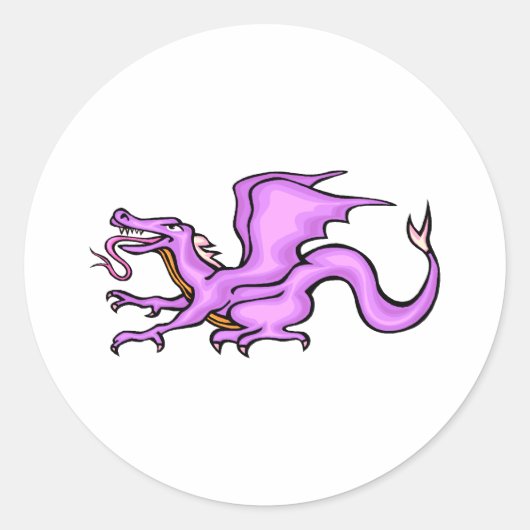Sticker Rond Dragon violet (Devant)