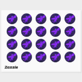 Sticker Rond Dragon violet (Feuille)