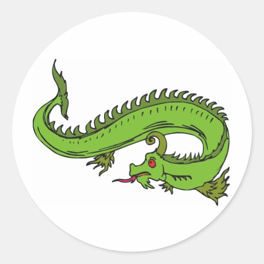 Sticker Rond Dragon Warrior 11 (Devant)