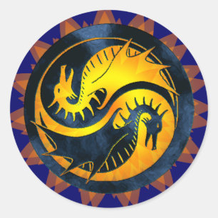 Sticker Rond Dragon Yin Yang