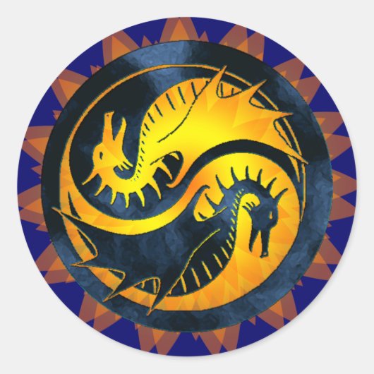 Sticker Rond Dragon Yin Yang (Devant)