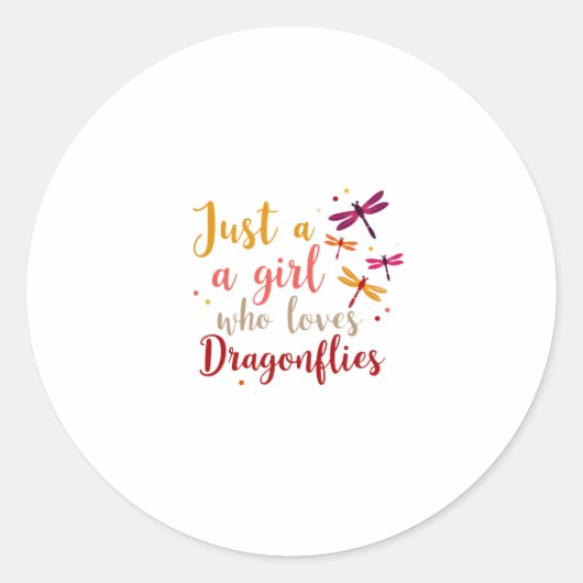 Sticker Rond Dragonflies Animals Women Gift Idea Dragonfly (1) (Devant)