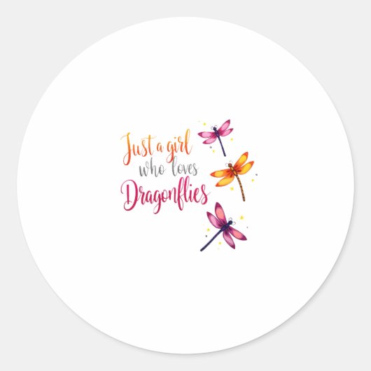 Sticker Rond Dragonflies Animals Women Gift Idea Dragonfly (2) (Devant)