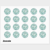 Sticker Rond Dragonflies Boho en bleu (Feuille)