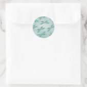 Sticker Rond Dragonflies Boho en bleu (Sac)