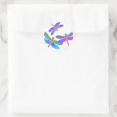 Sticker Rond Dragonflies de plongée Iridescente (Sac)