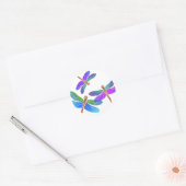 Sticker Rond Dragonflies de plongée Iridescente (Enveloppe)