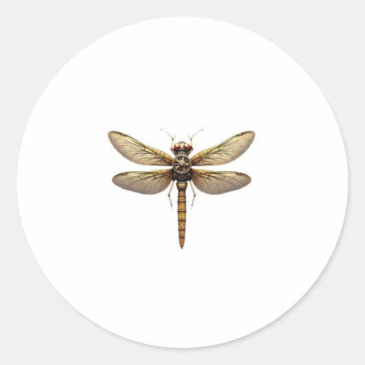Sticker Rond Dragonfly Animal Art Graphic Dragonfly (Devant)