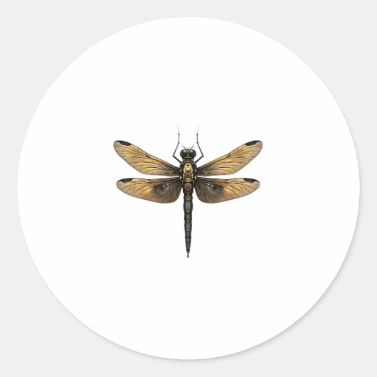 Sticker Rond Dragonfly Animal Art Graphic Dragonfly (1) (Devant)