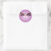 Sticker Rond Dragonfly - argent, or, violet et noir (Sac)