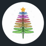 Sticker Rond Dragonfly Christmas Tree Chemise Insect Lover Xmas<br><div class="desc">Dragonfly Christmas Tree Chemise Insect Lover Xmas C</div>
