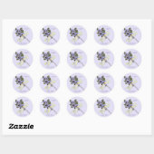 Sticker Rond Dragonfly et Pansies (Feuille)