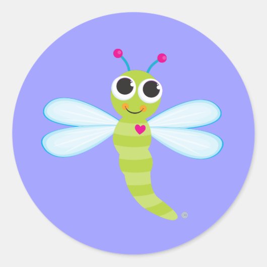 Sticker Rond Dragonfly - Lavendar (Devant)