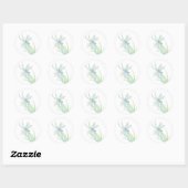 Sticker Rond Dragonfly originale en bleu et vert (Feuille)