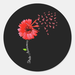 Sticker Rond Dragonfly Red Cerveau Aneurym Sensibilisation Str