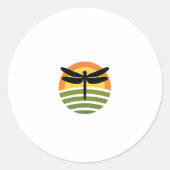 Sticker Rond Dragonfly Retro (1) (Devant)
