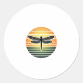 Sticker Rond Dragonfly Retro (3) (Devant)