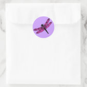 Sticker Rond Dragonfly rose (Sac)
