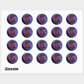 Sticker Rond Dragonfly rouge (Feuille)