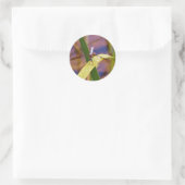 Sticker Rond Dragonfly sur la feuille de pluie (Sac)