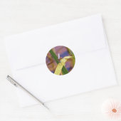 Sticker Rond Dragonfly sur la feuille de pluie (Enveloppe)