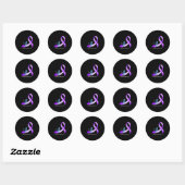 Sticker Rond Dragonflyy Purplean Ribbon Overdose prise de consc (Feuille)