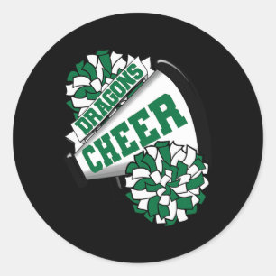 Sticker Rond Dragons Cheer Ck Esprit De Cheerleading Scolaire G