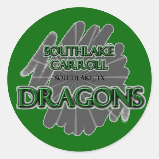 Sticker Rond Dragons de Carroll de Southlake - Southlake, TX (Devant)