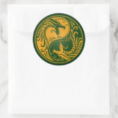 Sticker Rond Dragons de Yang Jaune et Vert (Sac)