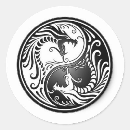 Sticker Rond dragons de yin yang (Devant)