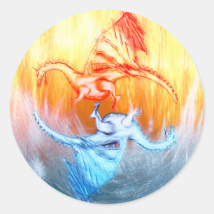 Sticker Rond Dragons de Yin Yang