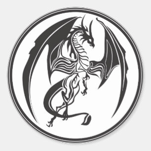 Sticker Rond Dragons maigres...
