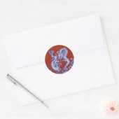 Sticker Rond Dragons spectaculaires Blue Red Water Fire Orienta (Enveloppe)