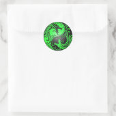 Sticker Rond Dragons, vert et noir de Yin Yang (Sac)