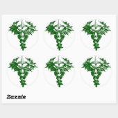 Sticker Rond Dragons verts et blancs (Feuille)