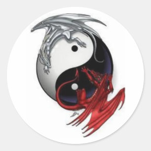 Sticker Rond dragonyingyang