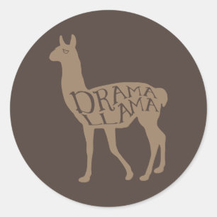 Sticker Rond Drama Llama