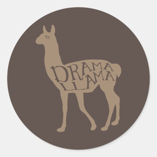 Sticker Rond Drama Llama (Devant)