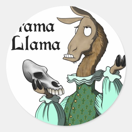 Sticker Rond Drama Llama (Devant)