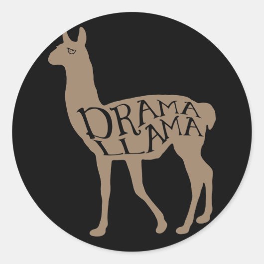 Sticker Rond Drama Llama (Devant)