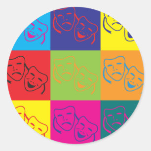 Sticker Rond Drama Pop Art