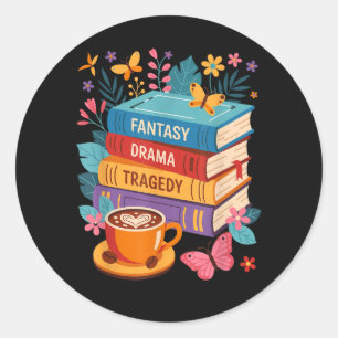 Sticker Rond Drame Tragédie Livres Subtil Anti-Trump