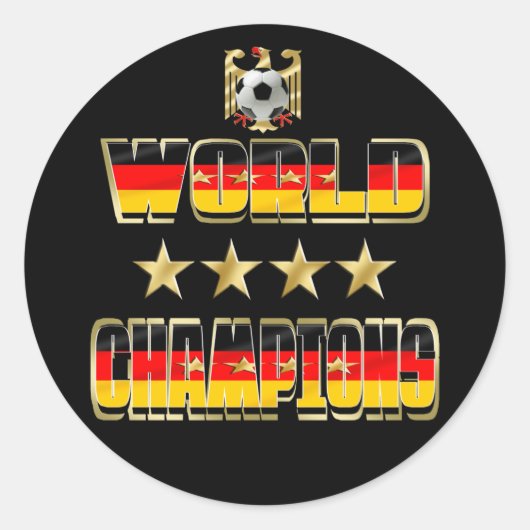 Sticker Rond Drapeau 2014 des champions du monde Allemagne (Devant)