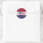 Sticker Rond Drapeau 2024 Let Freedom Ring USA (Sac)