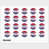 Sticker Rond Drapeau 2024 V O T E USA (Feuille)
